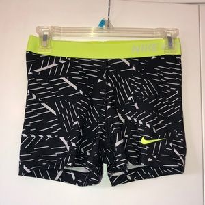 Black and White Nike Pro Shorts